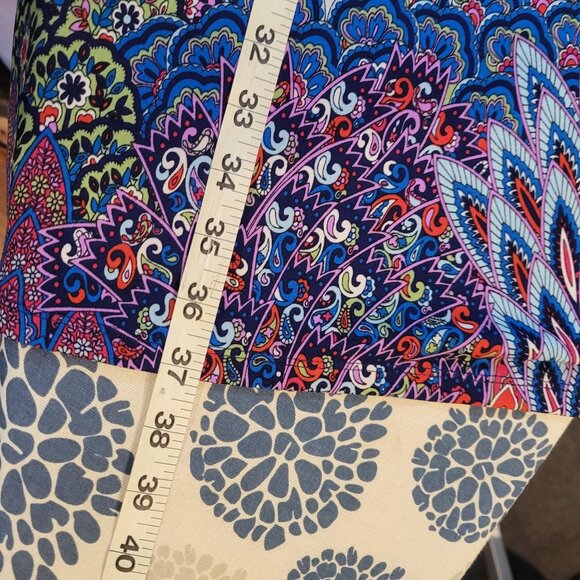 Bohemian/Retro Style Bell Sleeve Tunic Dress Multicolor Peacock Feather Print - Picture 12 of 16